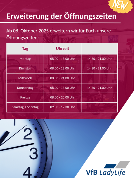 Erweitere Öffnungszeiten